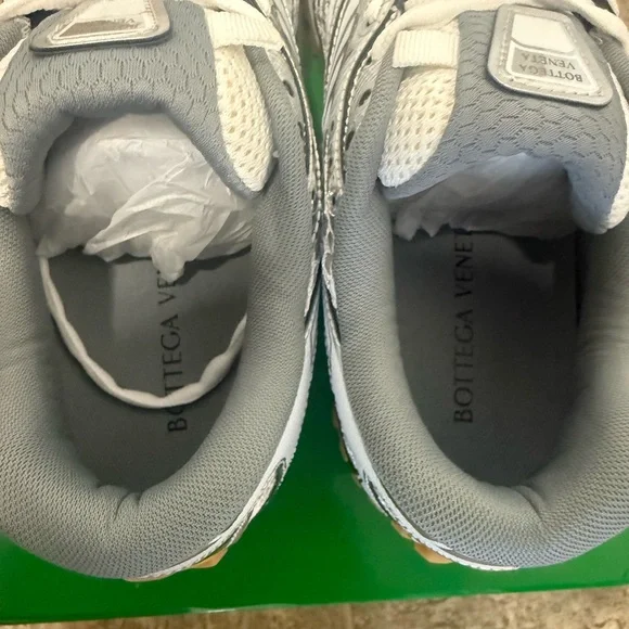 Bottega Veneta Silver and White Athletic Shoes - Picture 5 of 5